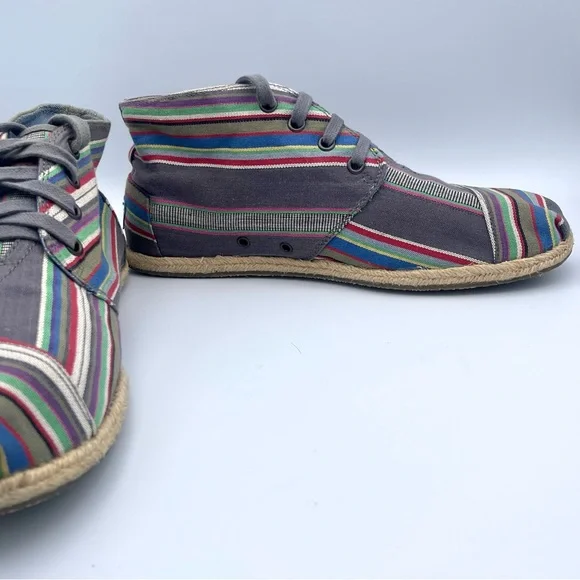 TOMS |?RARE? Men’s Denim Stripe Desert Botas Espadrille-Style Boots | Size 9 Toms | Shoes | Toms Rare Mens Denim Stripe Desert Botas  main image 3